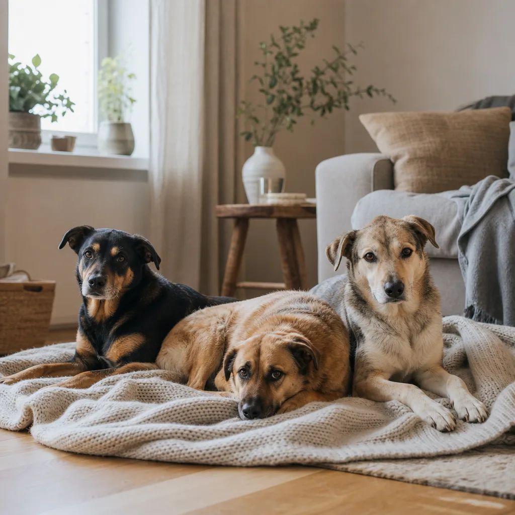 Flera hundar vilar tillsammans — flockförsäkring 2026
