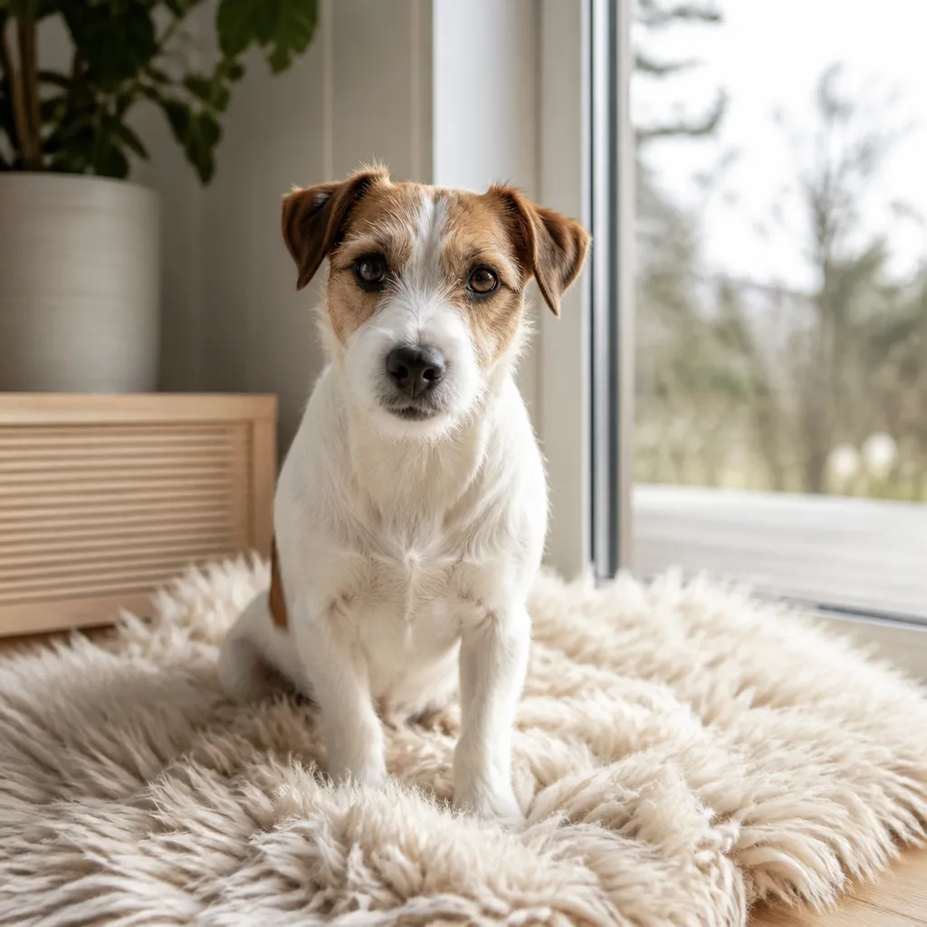 Hund av rasen i naturlig svensk miljö