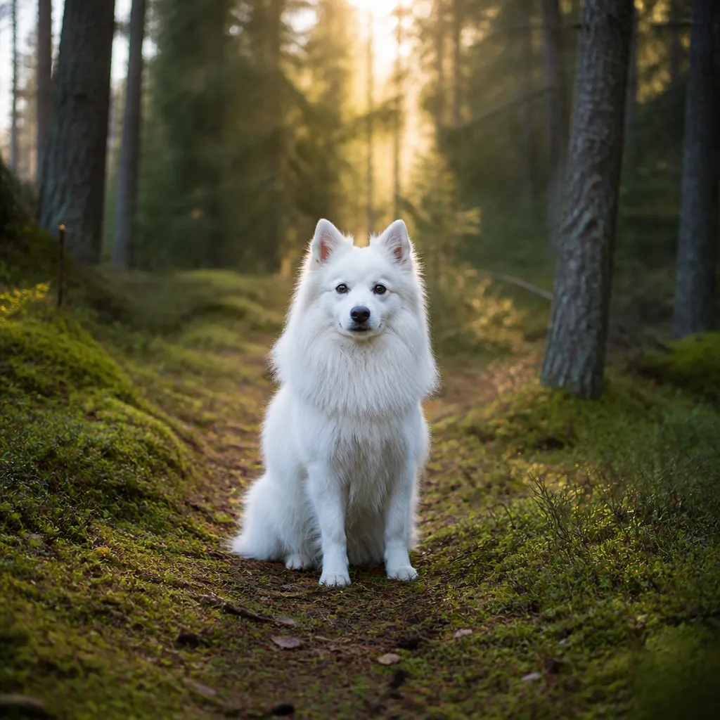Hund av rasen i naturlig svensk miljö