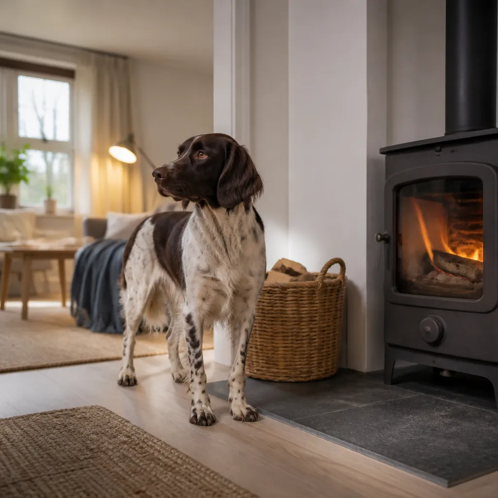 Hund av rasen i naturlig svensk miljö