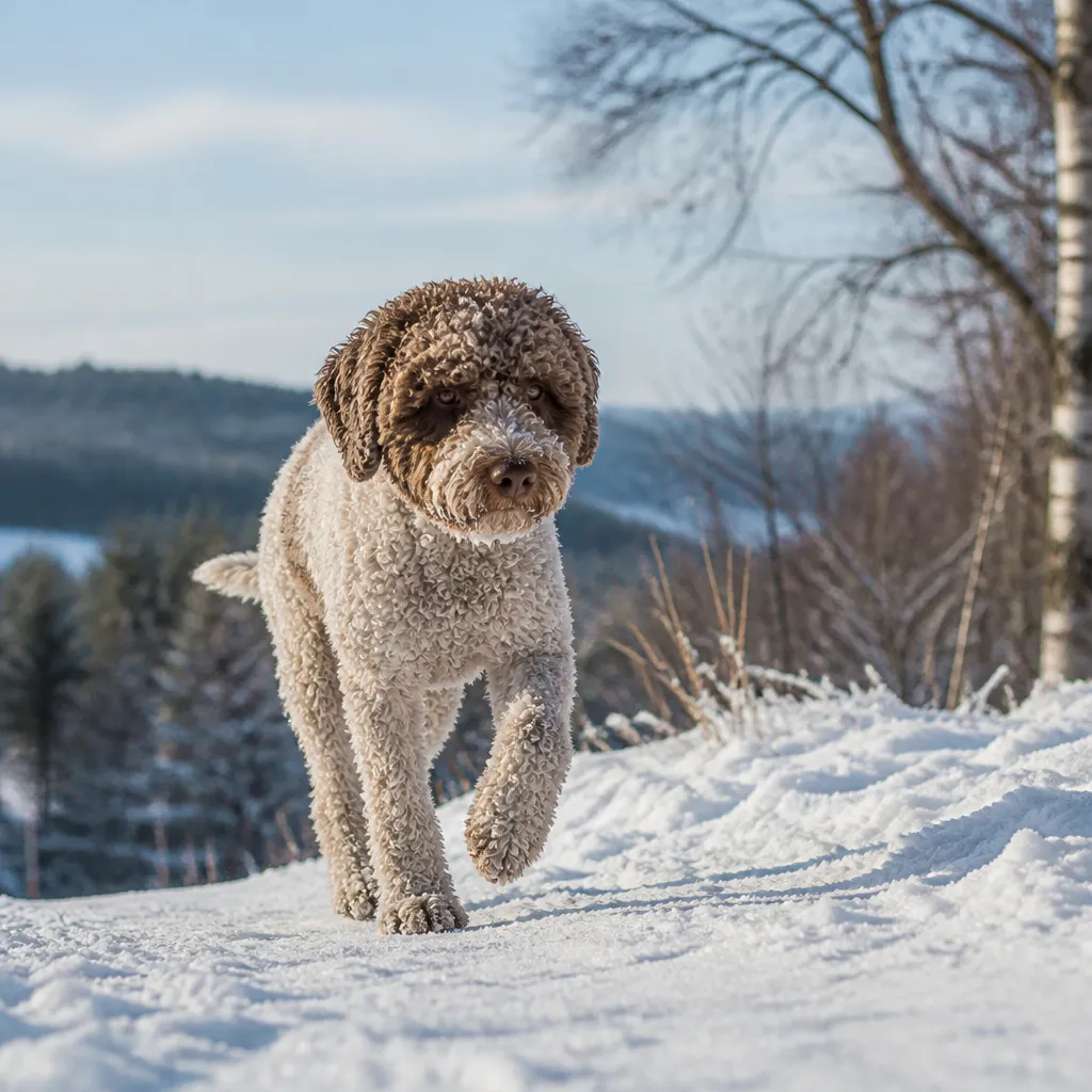 Hund av rasen  i naturlig svensk miljö