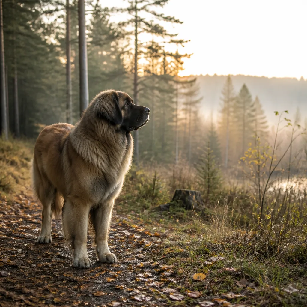 Hund av rasen  i naturlig svensk miljö