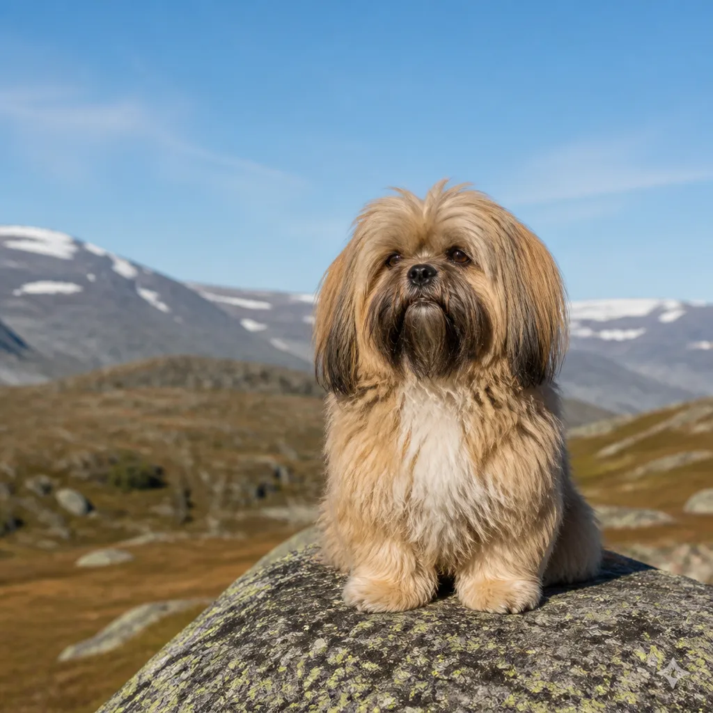 Hund av rasen  i naturlig svensk miljö