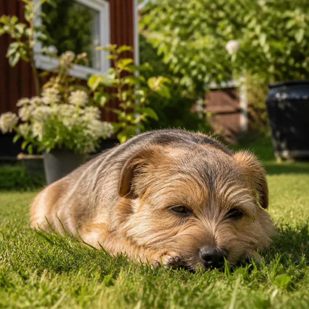 Hund av rasen i naturlig svensk miljö