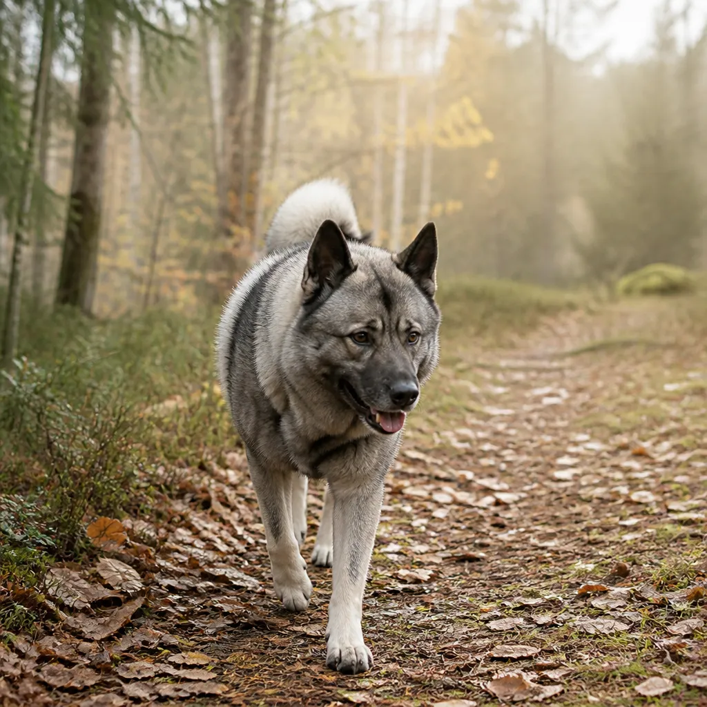 Hund av rasen i naturlig svensk miljö