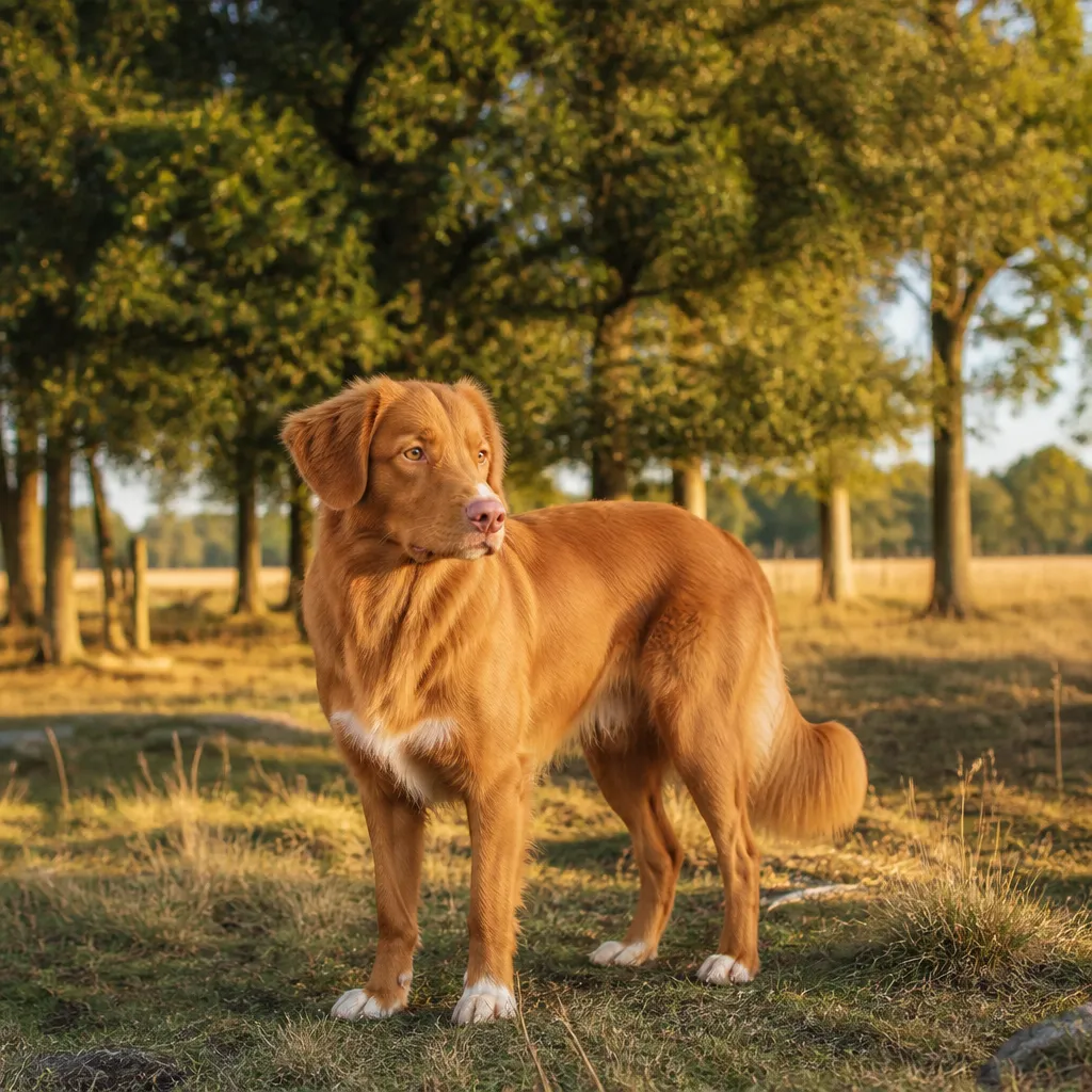Hund av rasen  i naturlig svensk miljö