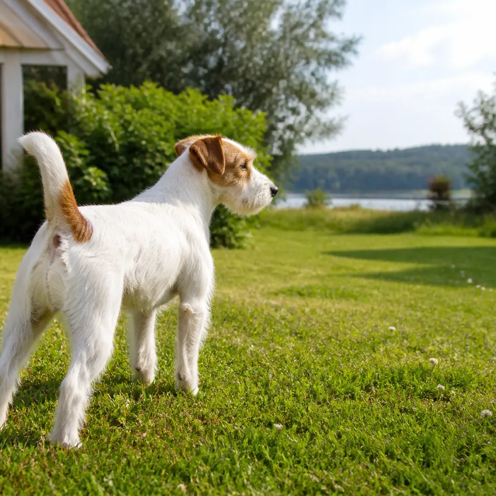 Hund av rasen i naturlig svensk miljö