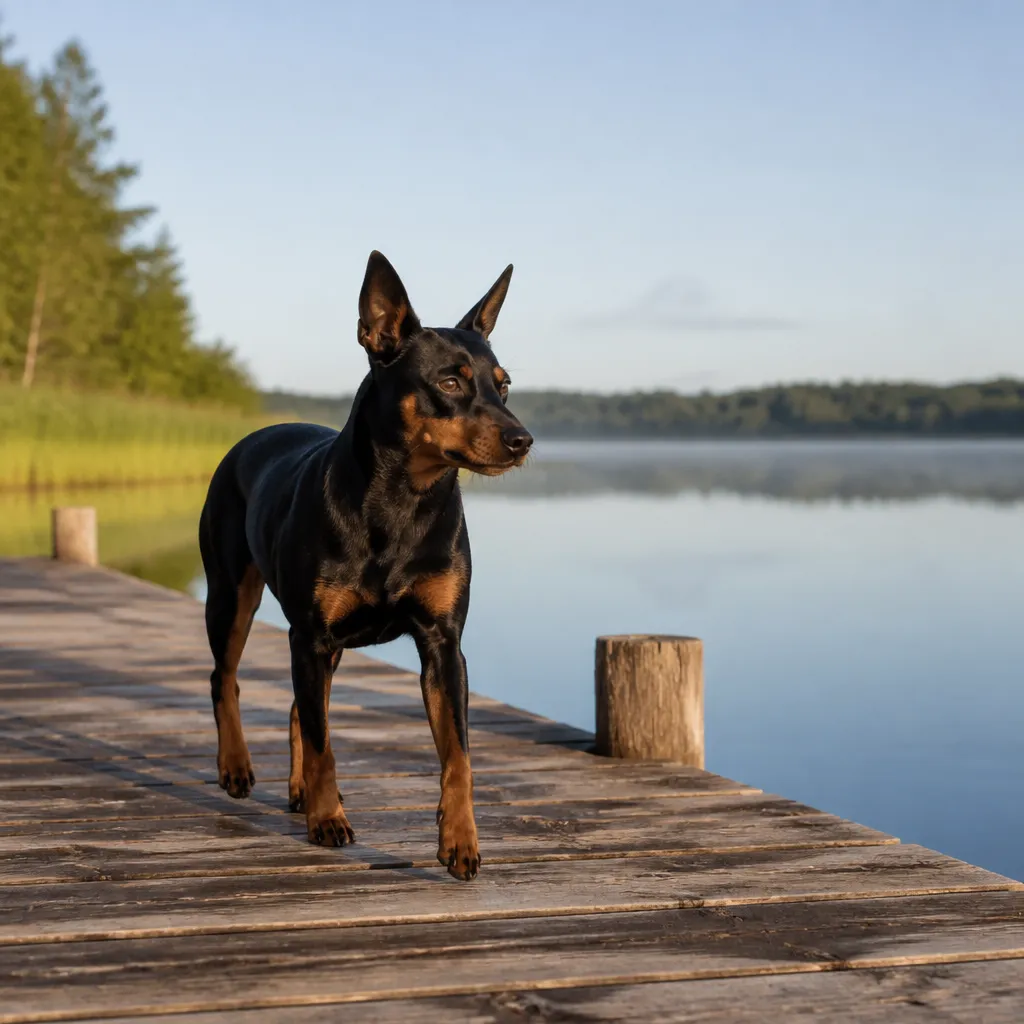 Hund av rasen i naturlig svensk miljö