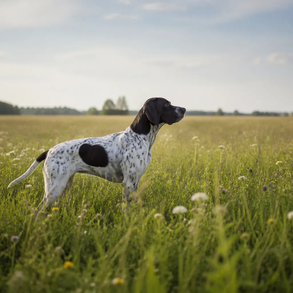 Hund av rasen  i naturlig svensk miljö
