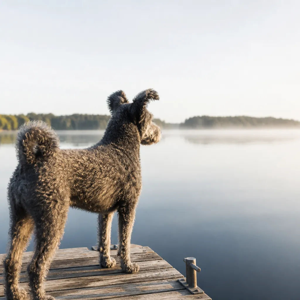 Hund av rasen i naturlig svensk miljö