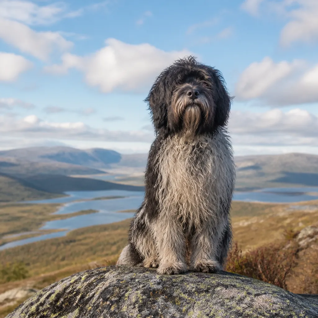 Hund av rasen i naturlig svensk miljö