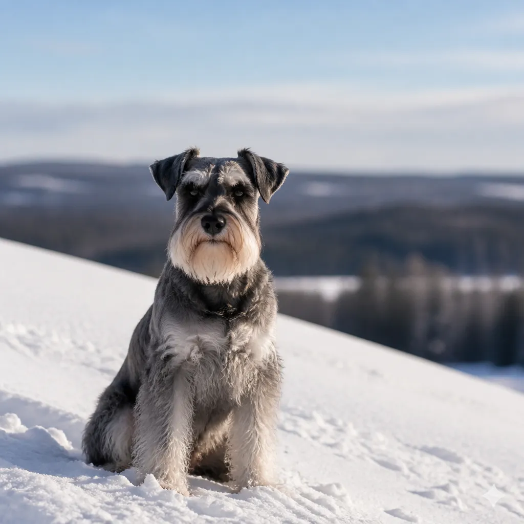 Hund av rasen  i naturlig svensk miljö