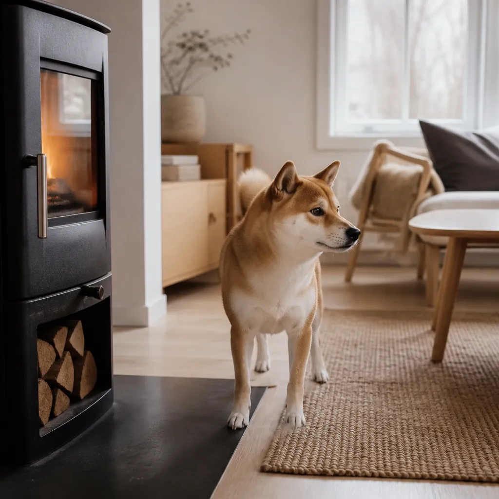 Hund av rasen  i naturlig svensk miljö