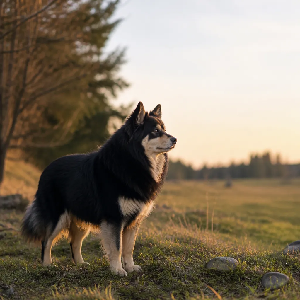 Hund av rasen i naturlig svensk miljö