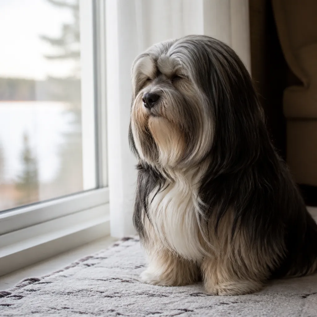 Hund av rasen  i naturlig svensk miljö