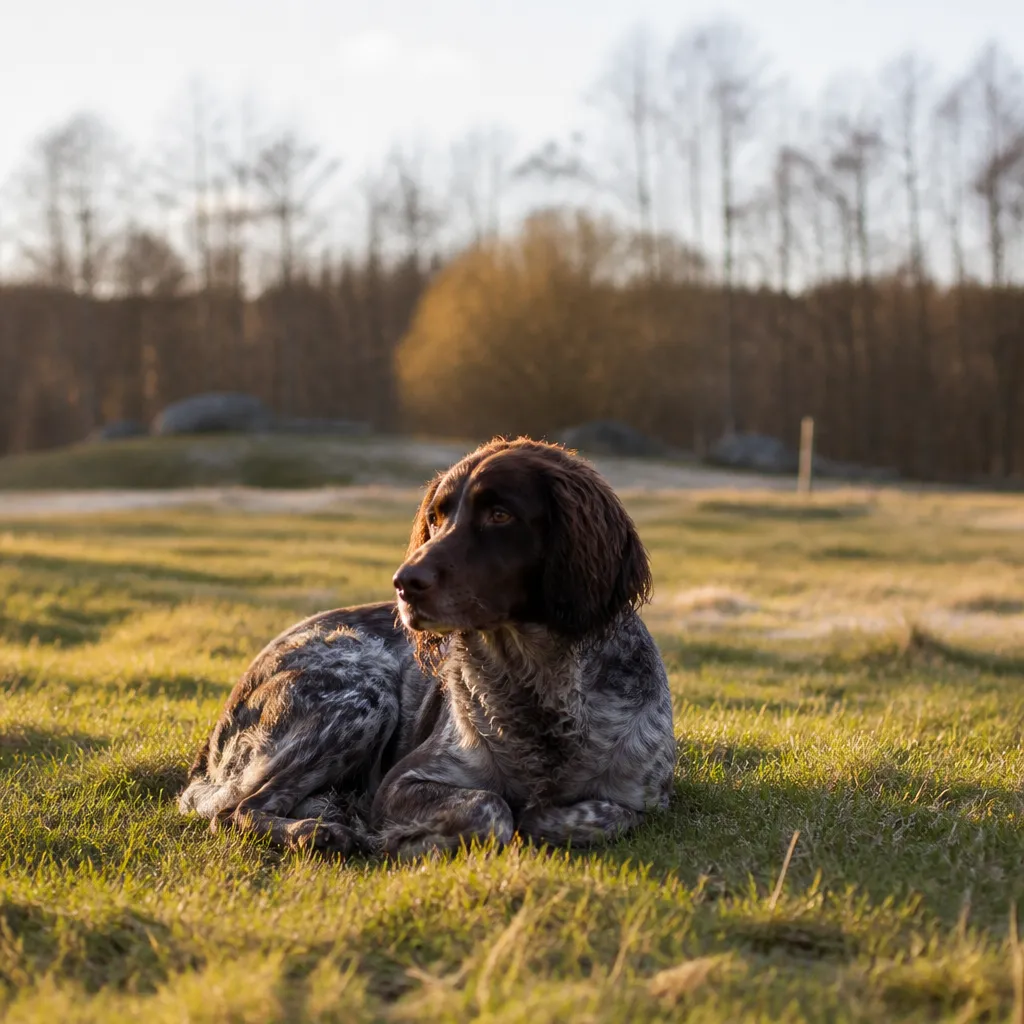 Hund av rasen i naturlig svensk miljö