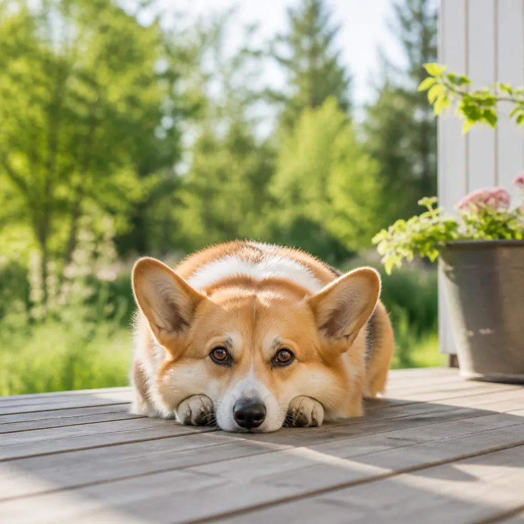 Hund av rasen  i naturlig svensk miljö